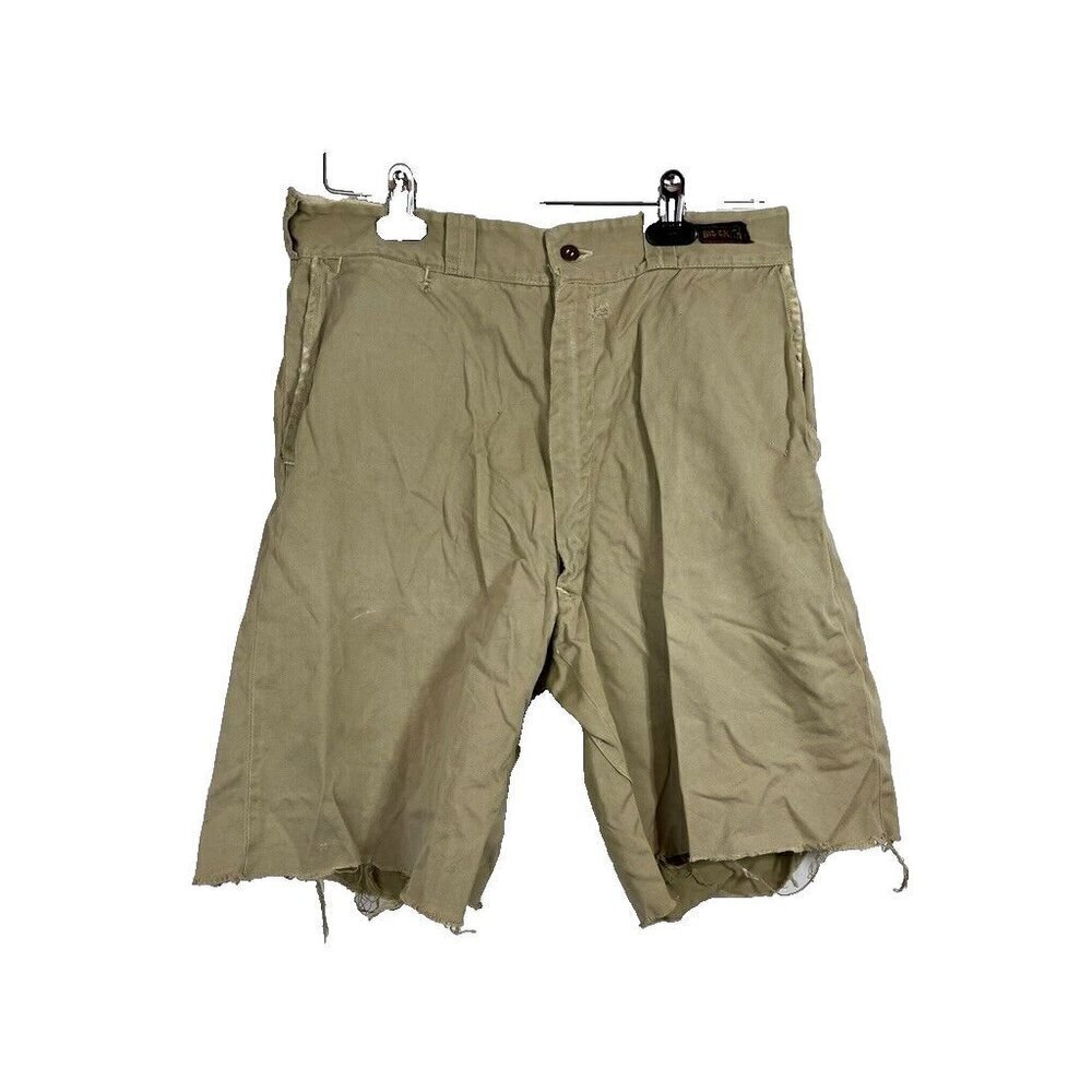 VTG Big Smith Men's 50s Army Cloth Khaki Tan Cut Off Shorts Sz 30x8